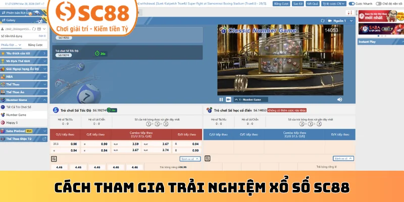 Cách tham gia trải nghiệm xổ số SC88