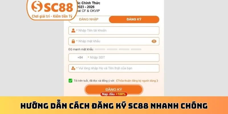 Hướng dẫn cách đăng ký SC88 nhanh chóng