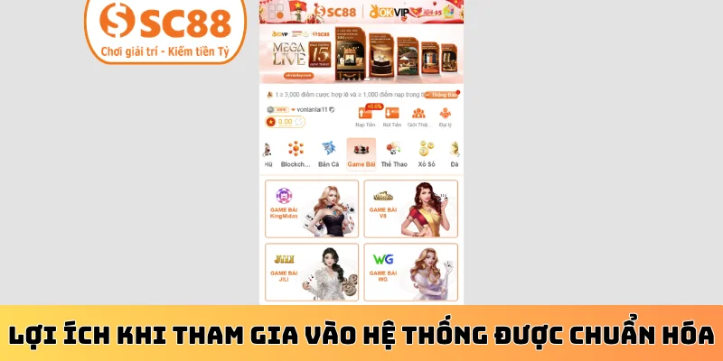 Lợi ích khi tham gia vào hệ thống được chuẩn hóa