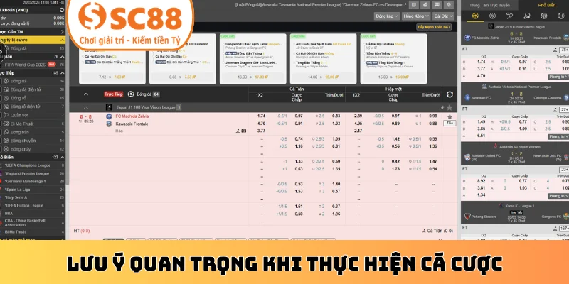 Lưu ý quan trọng khi thực hiện cá cược