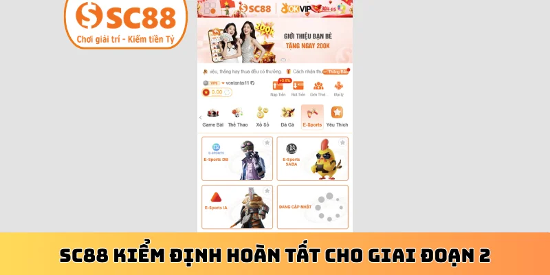 SC88 kiếm định hoàn tất cho giai đoạn 2