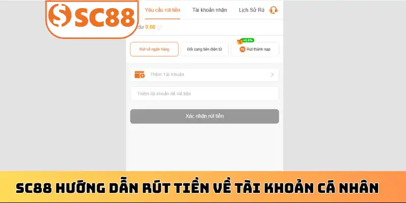 SC88 hướng dẫn rút tiền về tài khoản cá nhân